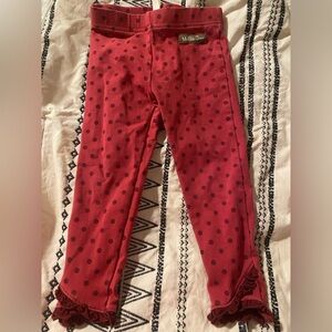 Matilda Jane Red Pants with Burgundy dots